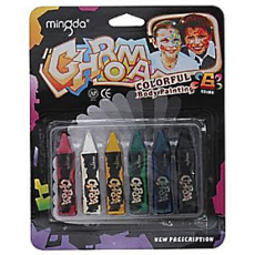 Face Crayons / Face Paint - 6 Piece Assorted